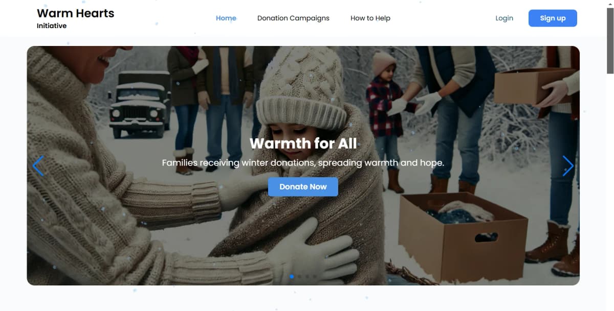 Winter Clothing Donation Website Winter Clothing Donation Website - Web Development Project by Ab Nahid Agency